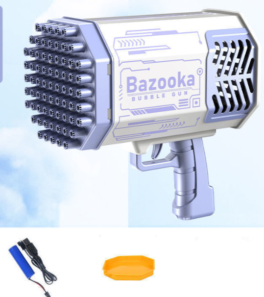Rocket Bubble Gun (69 Holes) - Automatic Bubble Machine Blaster for Kids