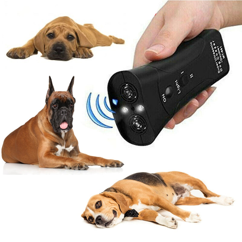 Ultrasonic anti-barking dog training device