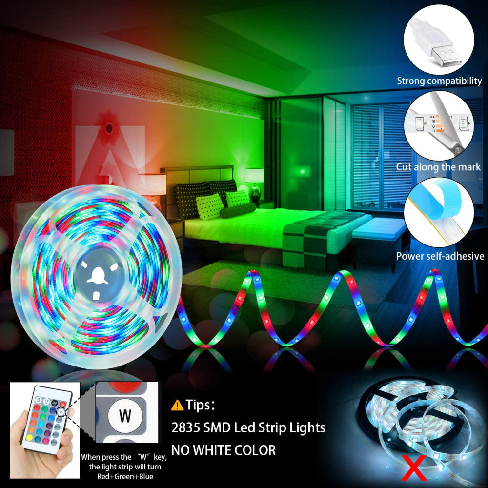 RGB LED Strip Lights — App & Remote, Music Sync (Room Decor)