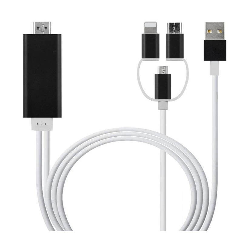 Type-C to HDMI Cable - 3-in-1 Phone to TV Screen Mirroring Adapter for iOS & Android
