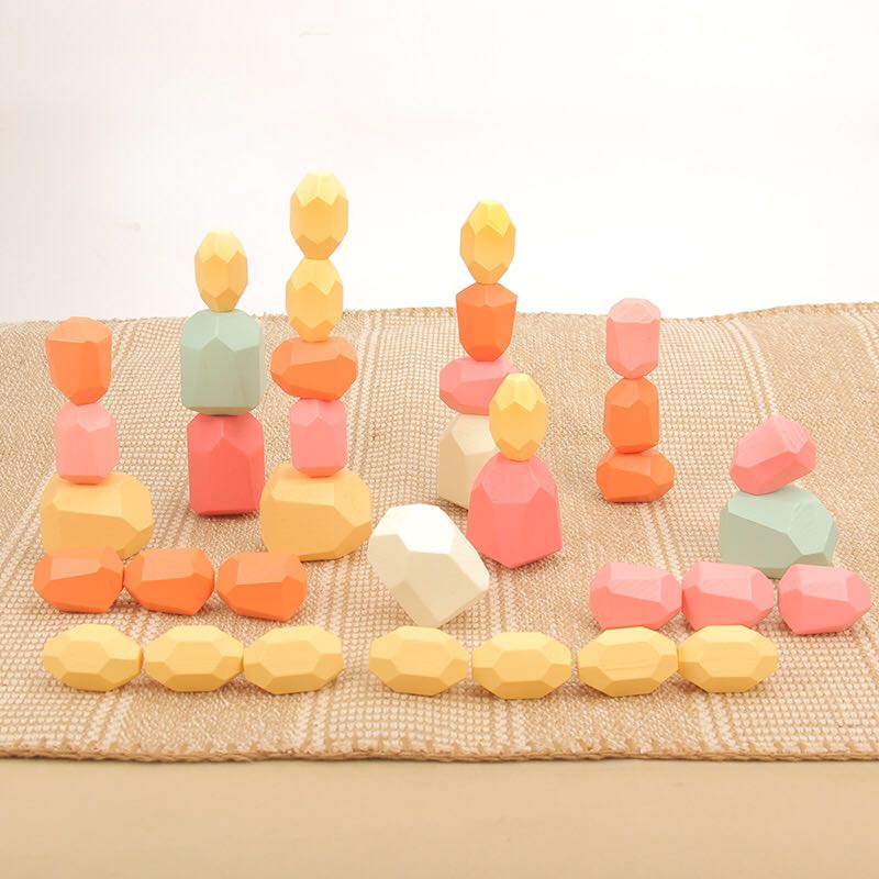 Wooden Balance Stacking Stones - Montessori Balancing Blocks for Kids