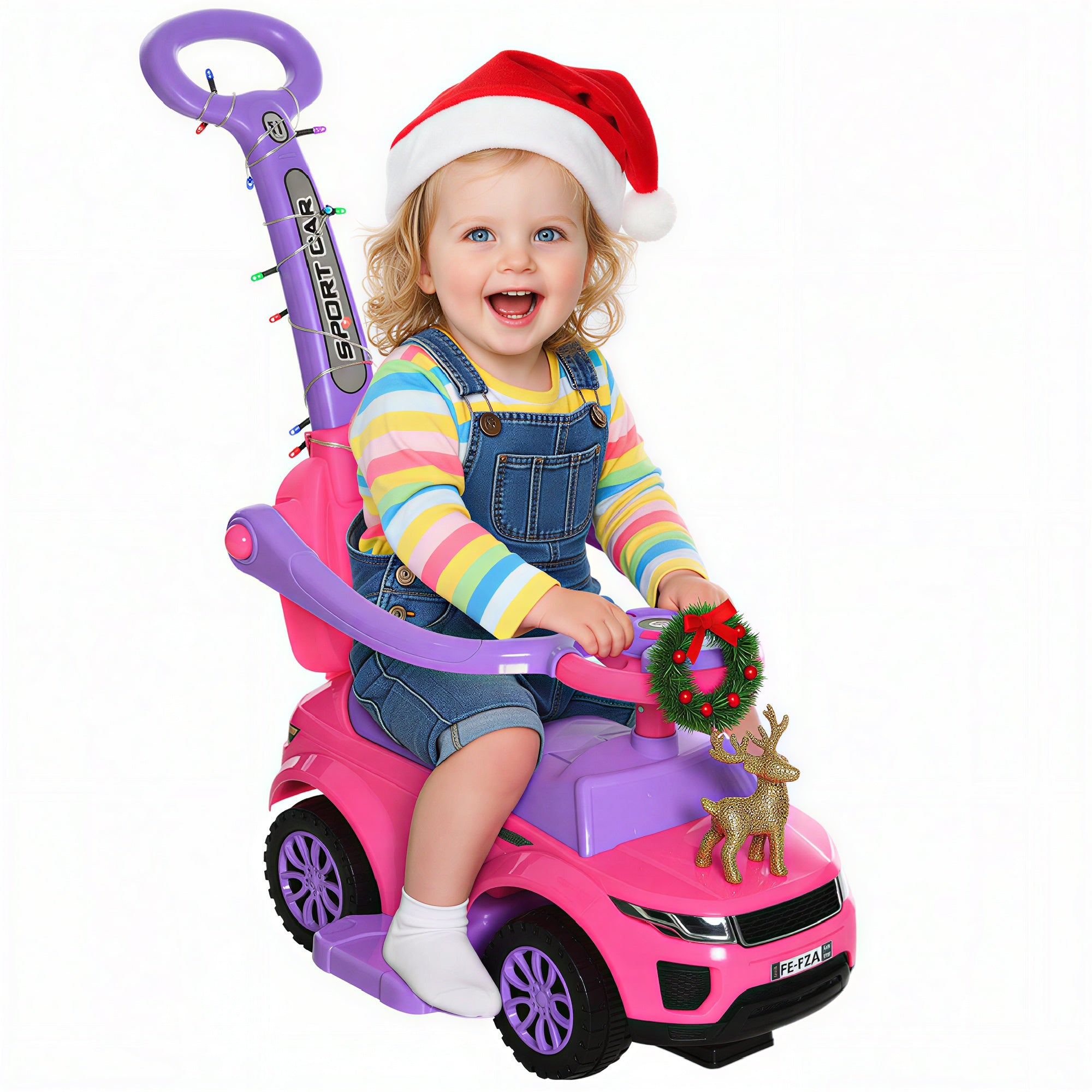 3-in-1 Toddler Push Car Stroller - Convertible Ride-On Walking Car for Kids