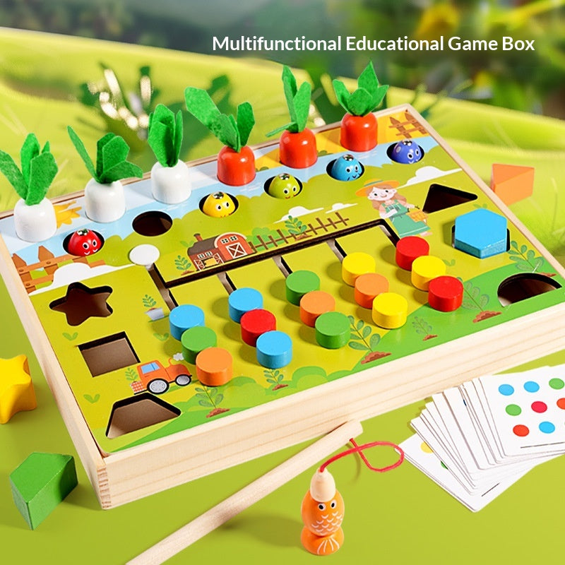 Wooden Fishing Block Game - Educational Magnetic Catch & Stack Toy for Kids