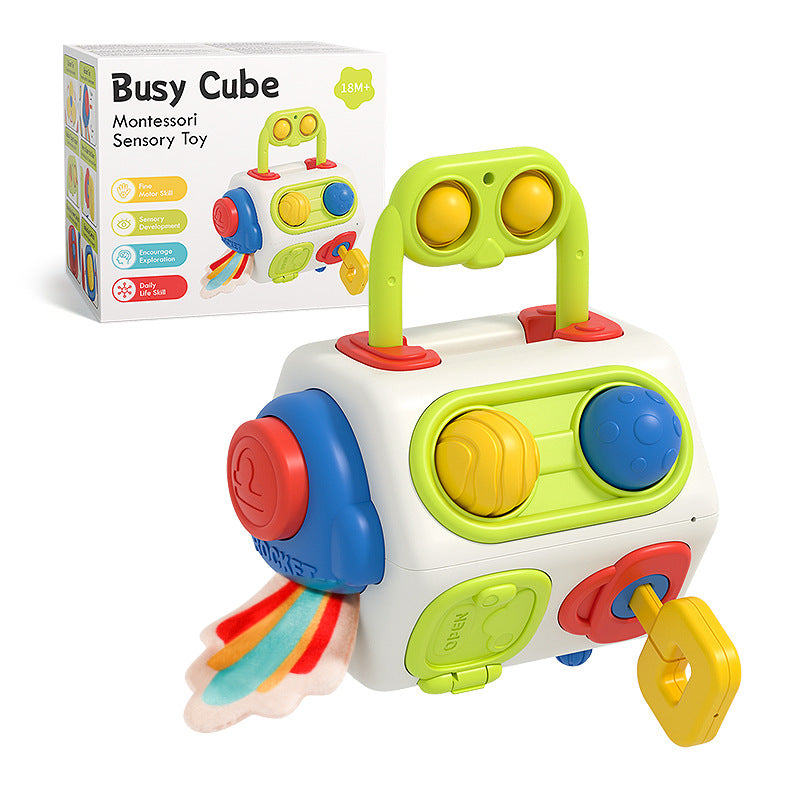 9-in-1 Busy Cube - Montessori Sensory Learning Toy for Toddlers