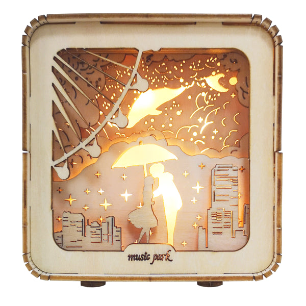 3D Wooden Puzzle Cat Model - DIY Model Kit with Night Light Desk Decor