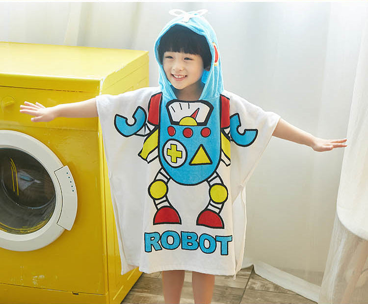 Kids Hooded Bath Towel - Microfiber Quick-Dry Cape