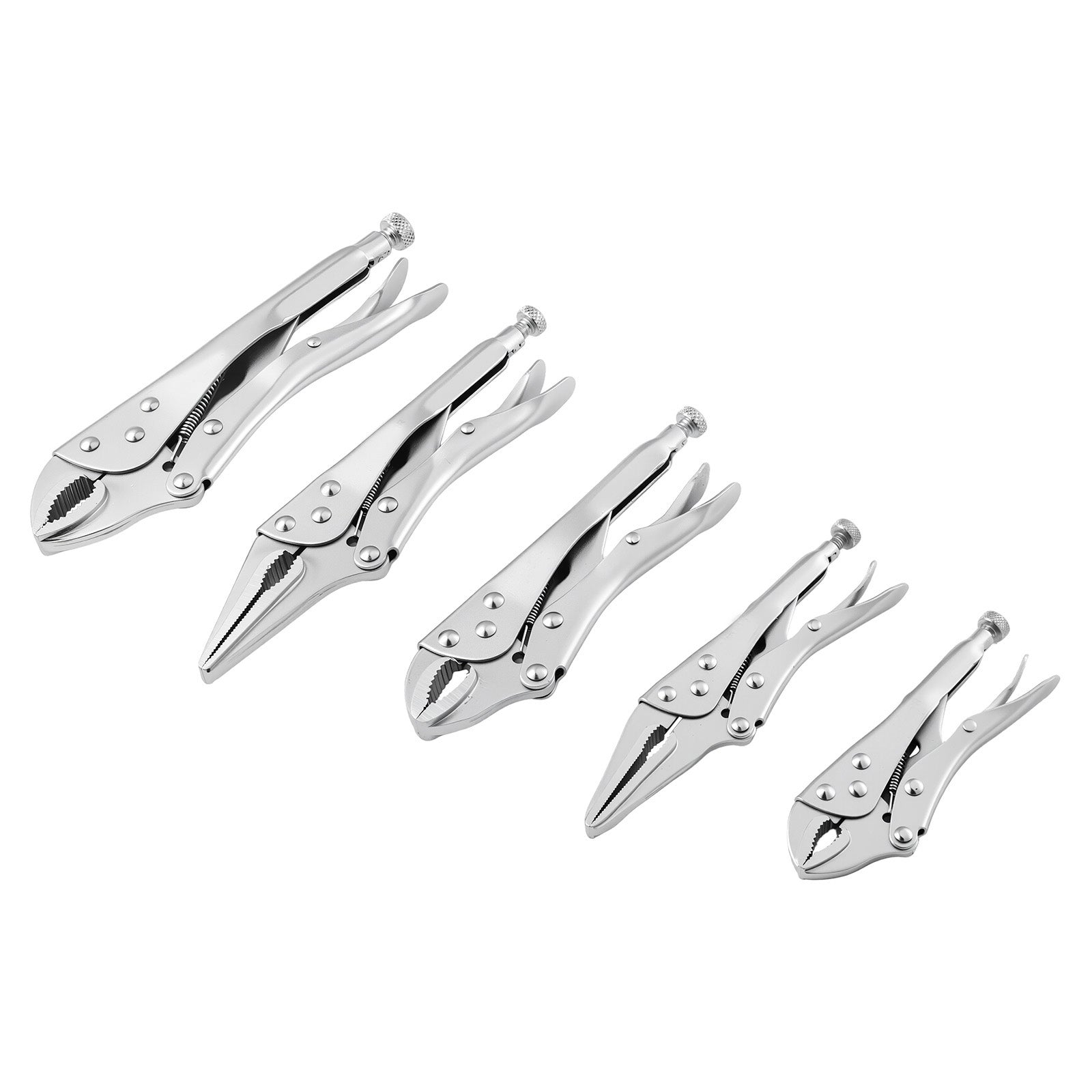 Locking Pliers Set 5-Piece Pliers Tool Set Nickel-Plated Carbon Steel