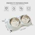Macaron Double Stainless Steel Pet Bowls - Non-Slip Food & Water Station for Dogs & Cats