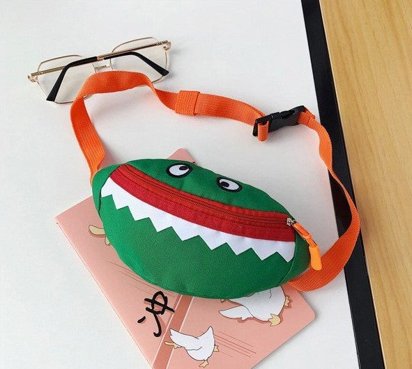 Kids Canvas Crossbody Bag - Cute Cartoon Embroidered Mini Shoulder Bag