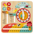 Montessori Learning Clock & Calendar - All-in-One Wooden Time & Date Teaching Toy