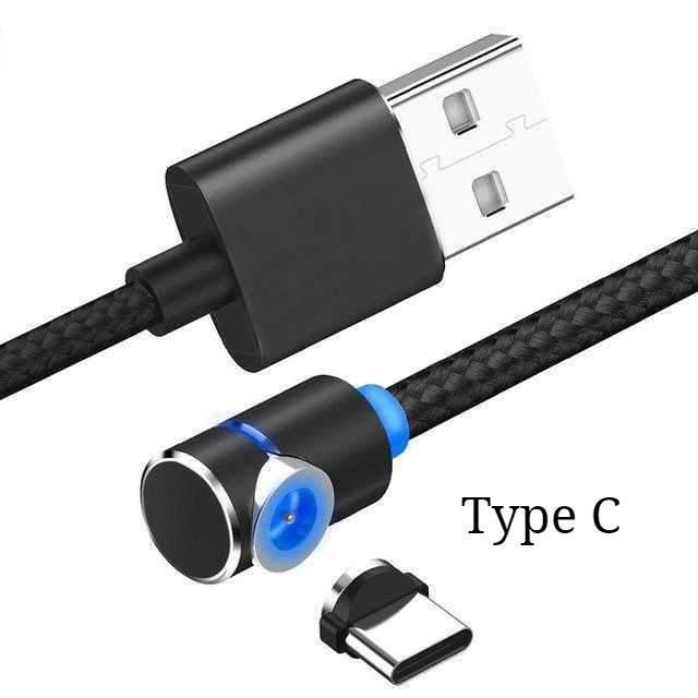 Magnetic LED Charging Cable - Snap-On USB-C Fast Charge Cord with Light Indicator