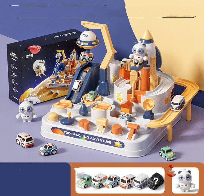 Space Adventure Puzzle Train Track Set - Assembling Toy Cars for Kids