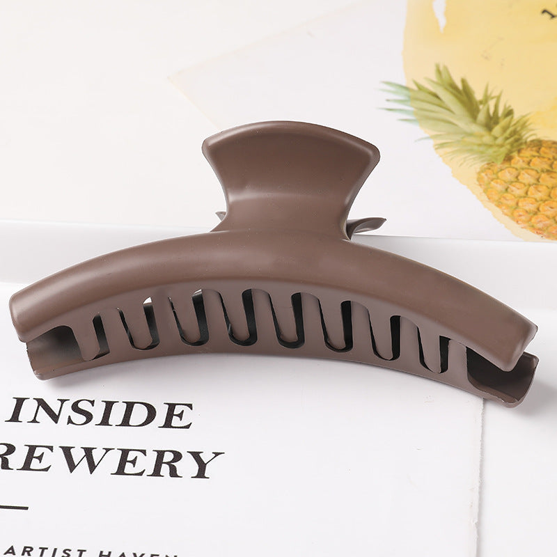 Brown large matte hair claw clip