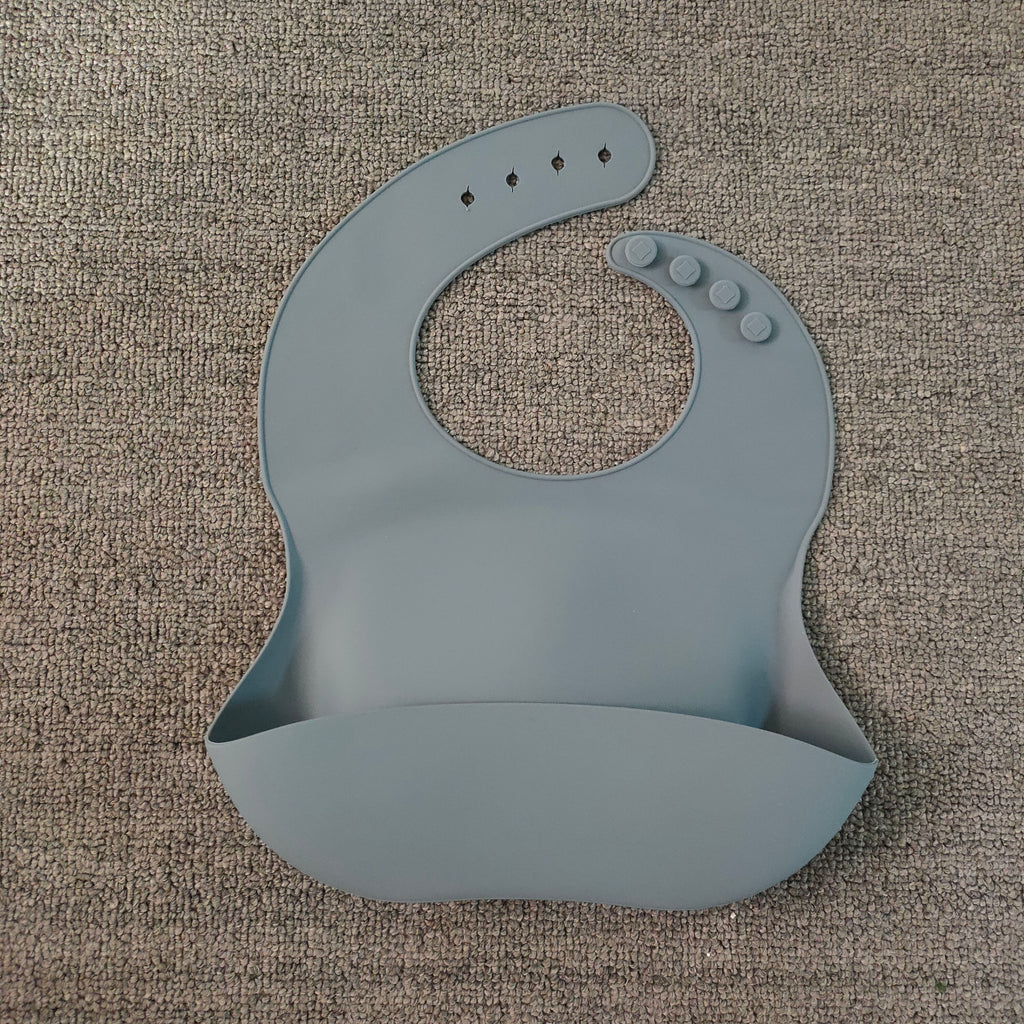 Silicone Baby Bib with Food Catcher — Waterproof & Adjustable