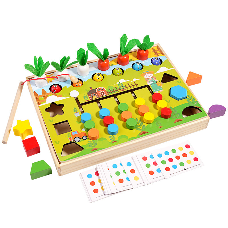 Wooden Fishing Block Game - Educational Magnetic Catch & Stack Toy for Kids