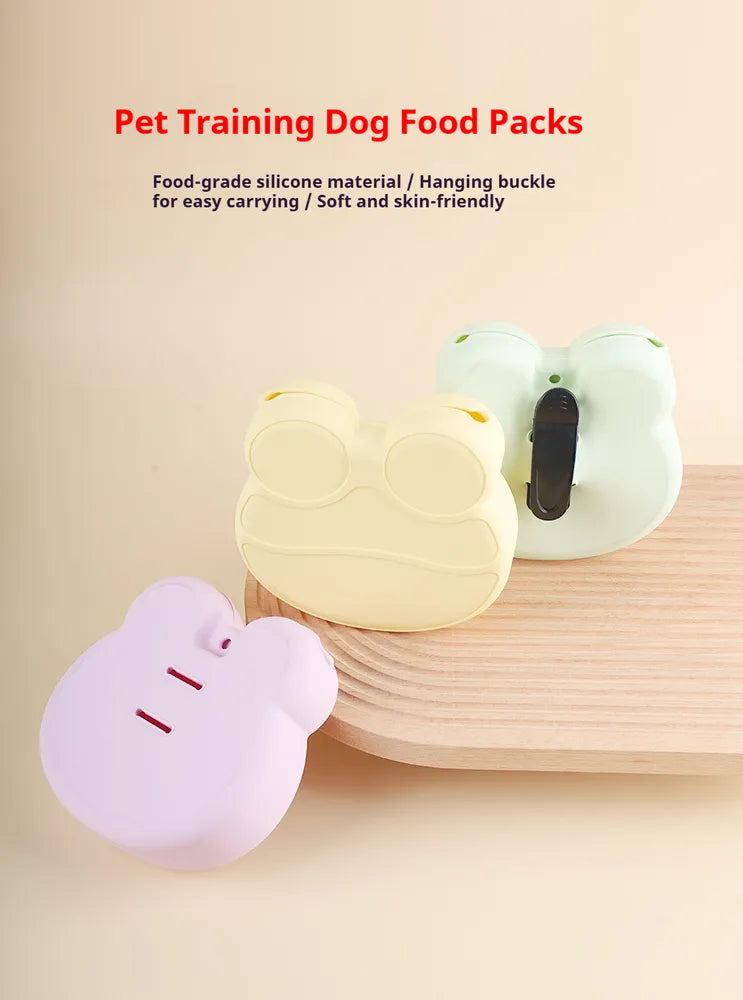 Dog Training Treat Pouch - Silicone Clip-On Treat Bag for Training & Walks