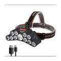 USB Rechargeable LED Flashlight - Bright 11-LED Torch with Built-In Battery for Camping
