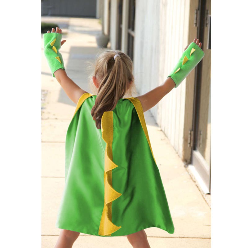 Kids Dinosaur Cape Costume Set - Dress-Up Cloak & Hood for Parties