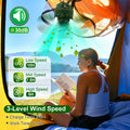 Rechargeable Camping Fan with LED Light - Hanging Tent Fan & Power Bank for Outdoors