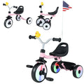 3-in-1 Foldable Toddler Tricycle - Balance Bike with Rainbow LED Wheels