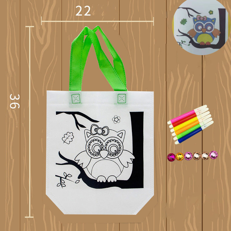 Kids DIY Coloring Tote Bag - Color-Your-Own Craft Bag Party Favor