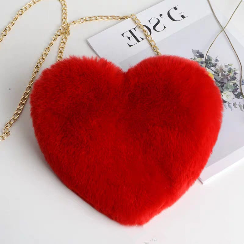 Love Bags For Women Plush Chain Shoulder Bags Valentine's Day