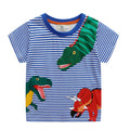 Kids Dinosaur T-Shirt - Cotton Short Sleeve Cartoon Top for Boys