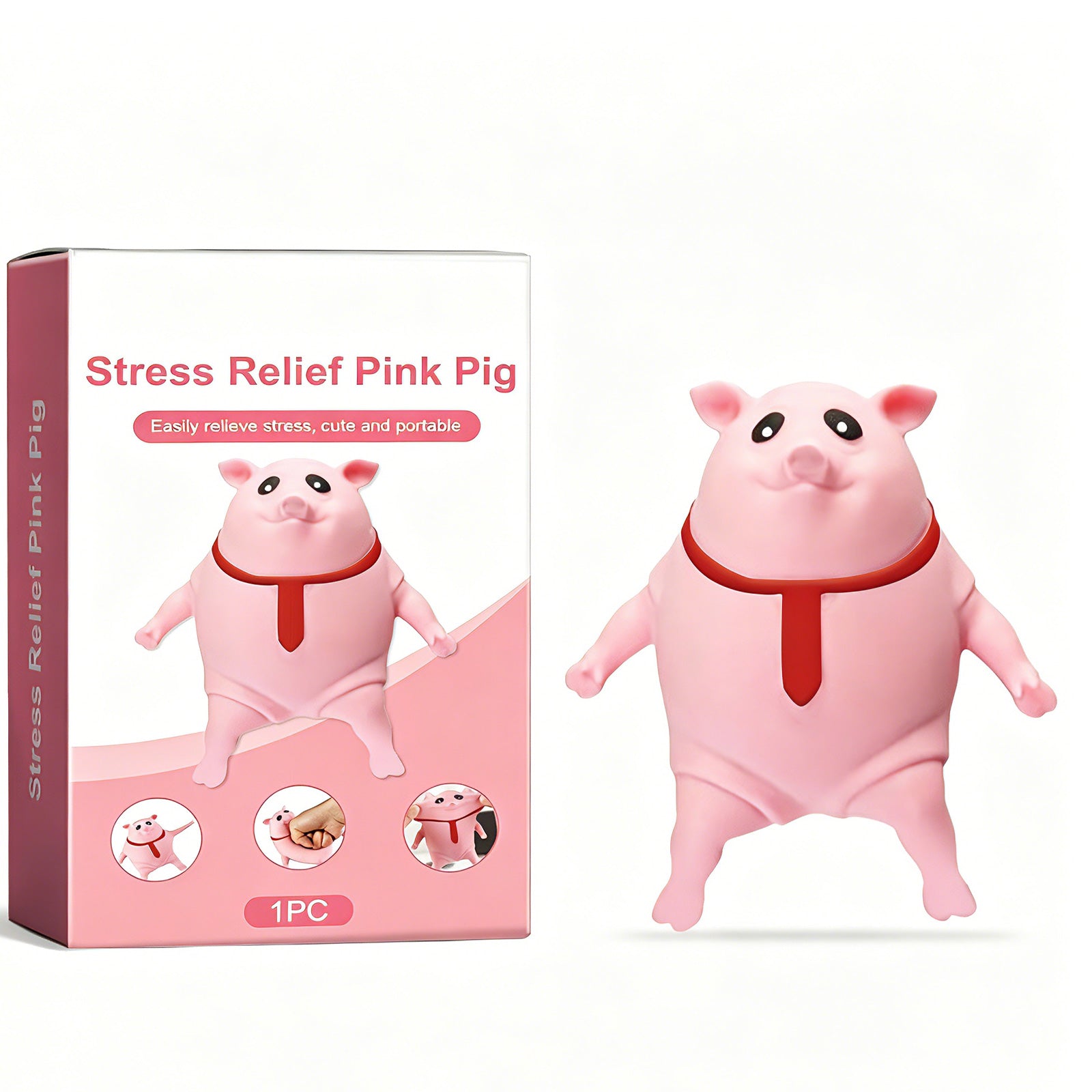 Cute Pig Squeeze Fidget Toy - Soft TPR Stress Relief Sensory Squishy