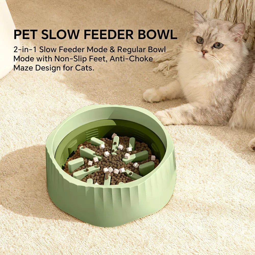 2-in-1 Dog Slow Feeder Bowl - Switchable Fast & Slow Feeding Anti-Gulp Bowl