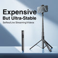 67-Inch Selfie Stick Tripod - Extendable Phone Tripod with Bluetooth Remote