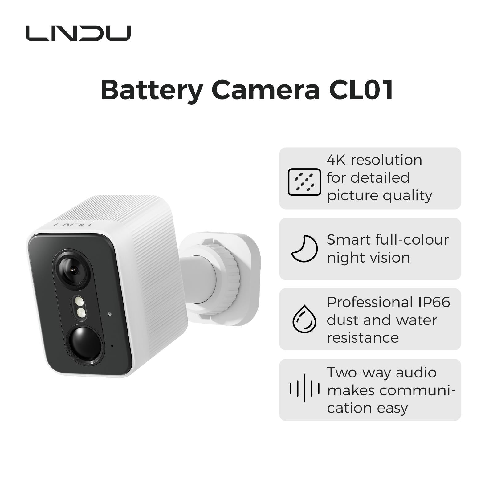 4K Wireless Security Camera - Outdoor WiFi Cam with Color Night Vision & App Alerts