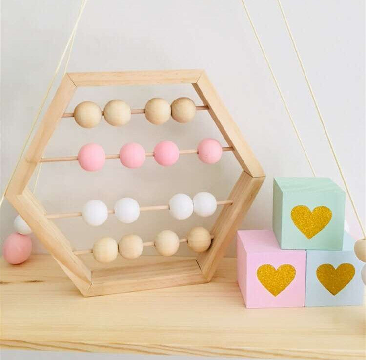 Wooden Abacus Counting Toy - Colorful Beads Math Learning Frame for Kids