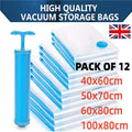 12 X STRONG VACUUM STORAGE SPACE SAVER SAVING VACUM VACCUM