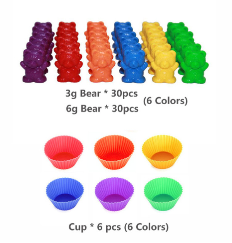 Rainbow Counting Bears - Montessori Sorting and Counting Math Toy