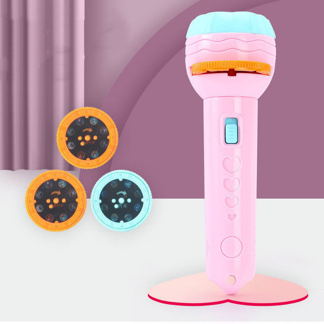 Kids Bedtime Story Projector Flashlight - 80 Cartoon Patterns Sleep Toy