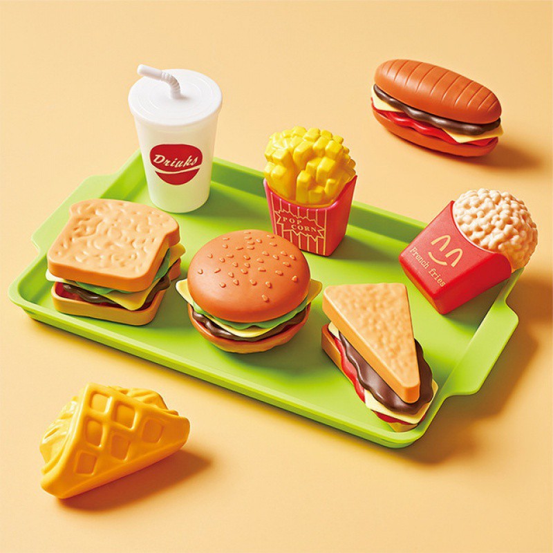Kids Play Food Set - Pretend Cooking & Cutting Kitchen Toy for Children