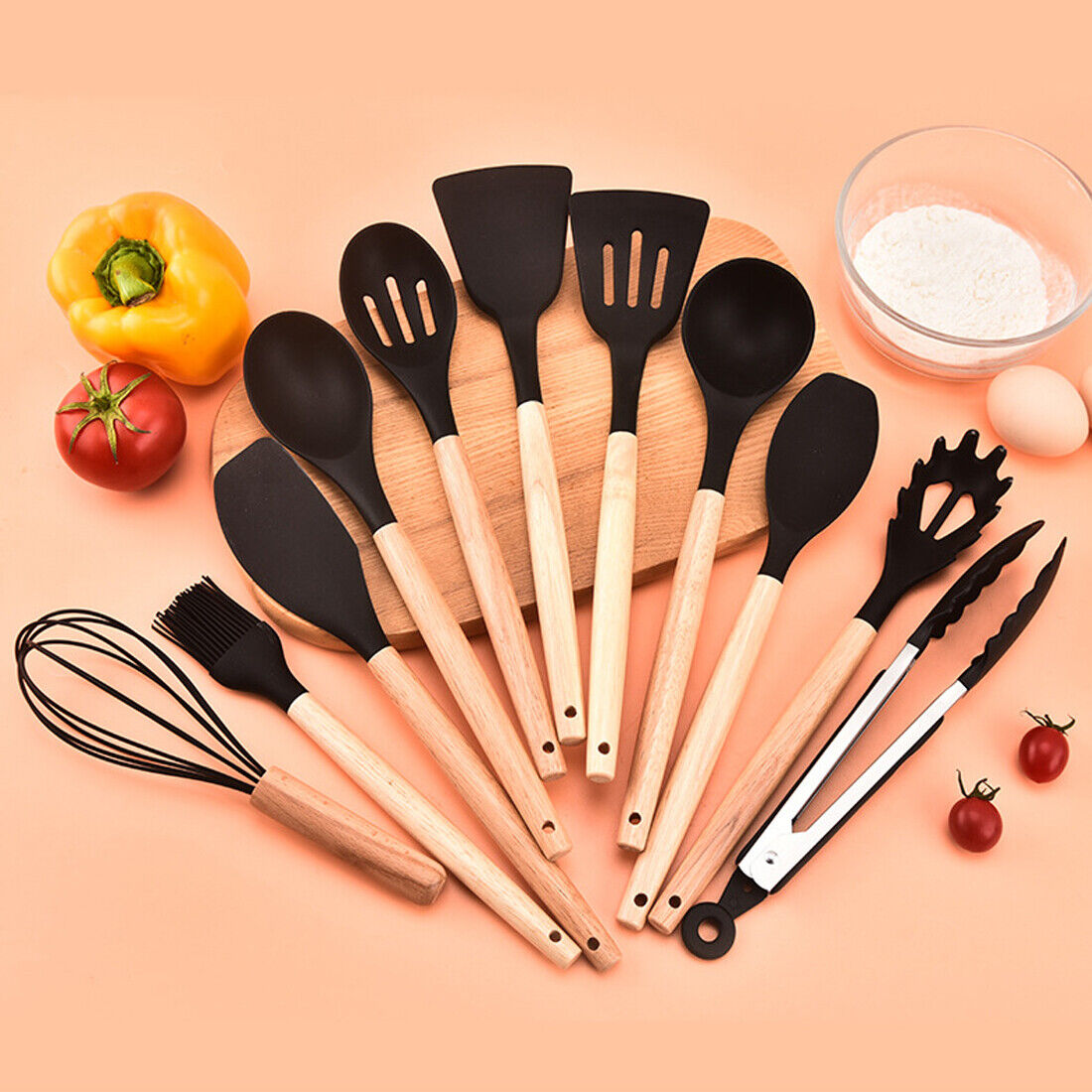 New 12Pcs Kitchen Utensils Set Silicone Cooking Nonstick