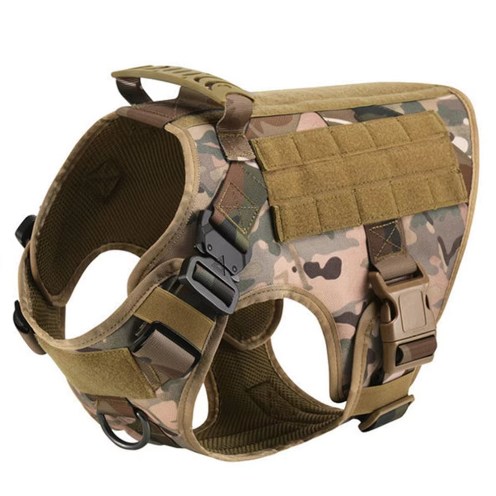Luxury Camouflage Dog Harness & Leash Set - No-Pull Padded Chest Harness for All Sizes