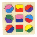 Wooden Shape Sorter Puzzle - Geometric Matching Board for Toddlers