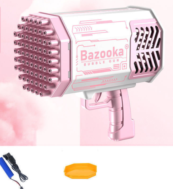 Rocket Bubble Gun (69 Holes) - Automatic Bubble Machine Blaster for Kids