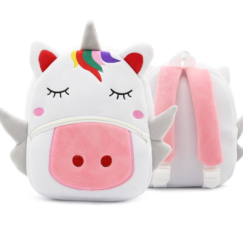 Cute Plush Animal Backpack - Soft Kindergarten School Bag for Kids