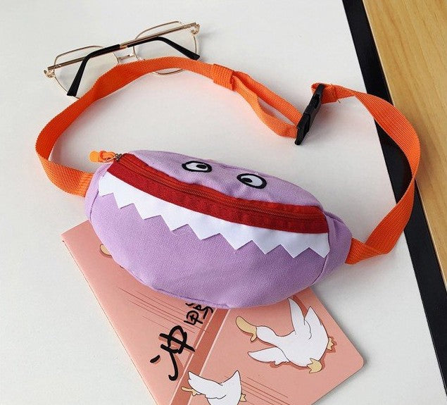 Kids Canvas Crossbody Bag - Cute Cartoon Embroidered Mini Shoulder Bag