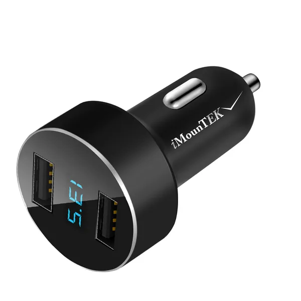 Dual USB Fast Car Charger - Aluminum Alloy Adapter for Phones & Tablets