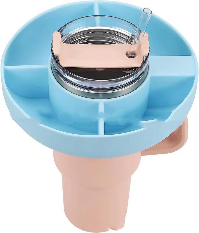 Silicone Snack Cup Tray - Reusable 4-Compartment Snack Container for Kids