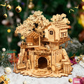 3D Wooden Puzzle Tree House - DIY Assembly Model Building Kit & Decorative Gift