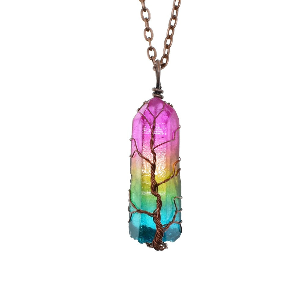 Crystal Tree of Life Pendant Necklace
