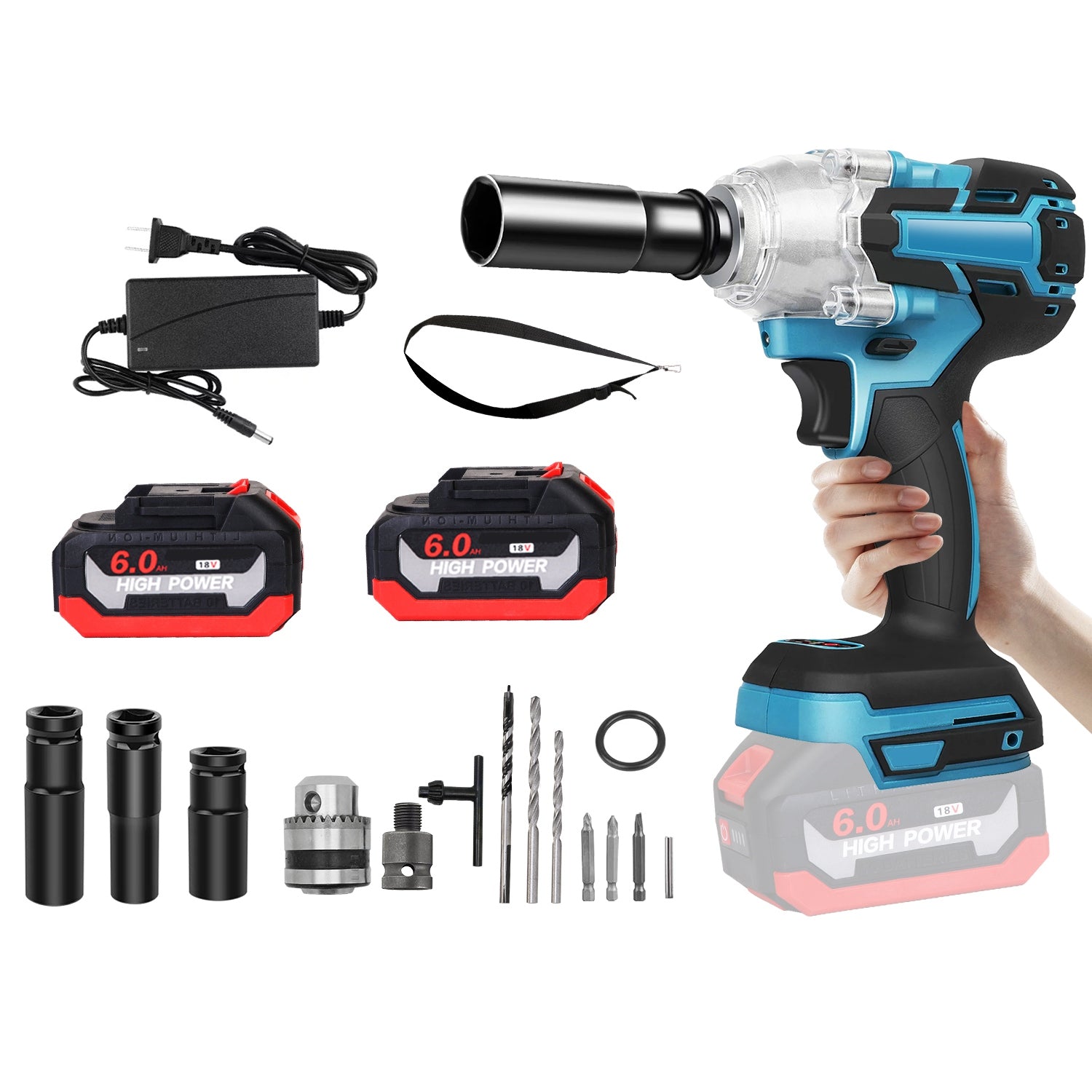 1Pc 3 In 1 Cordless Electric Impact Wrench For Repairing Drill