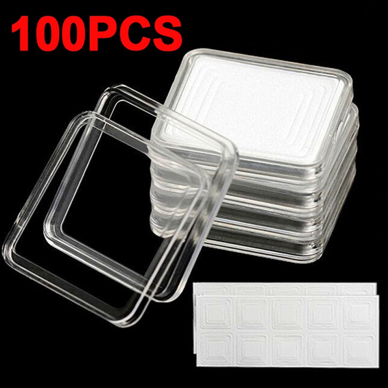 10 0X Single Square Plastic Coins Capsule Box Storage Case