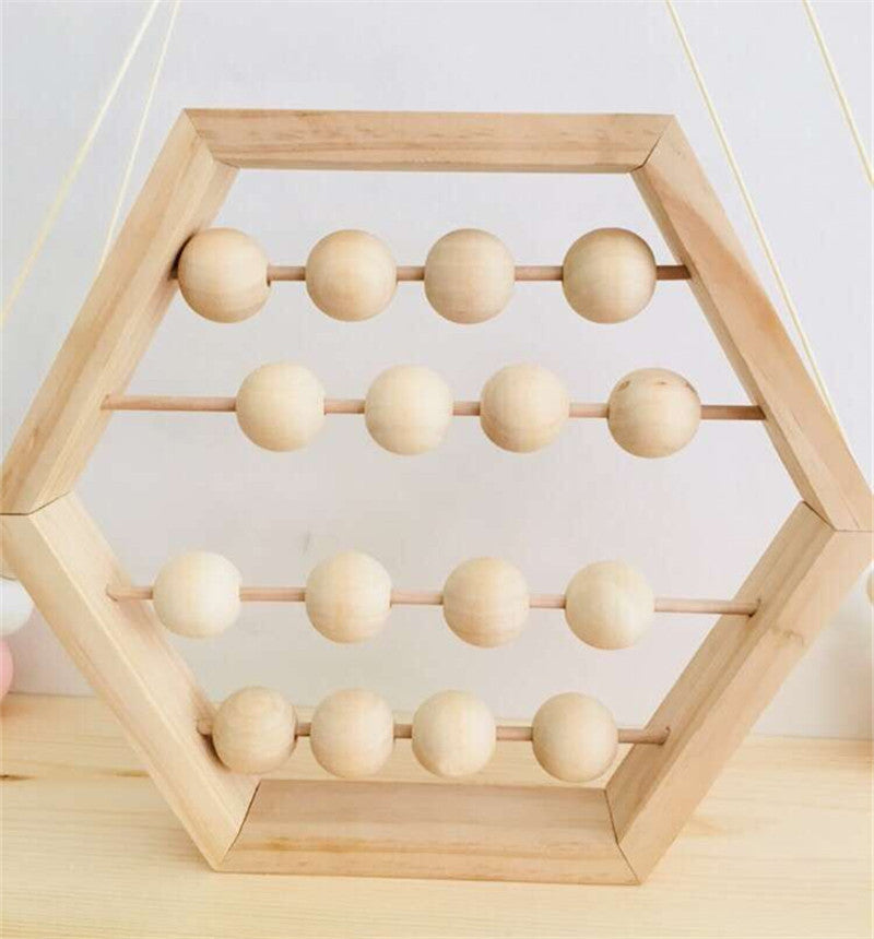 Wooden Abacus Counting Toy - Colorful Beads Math Learning Frame for Kids