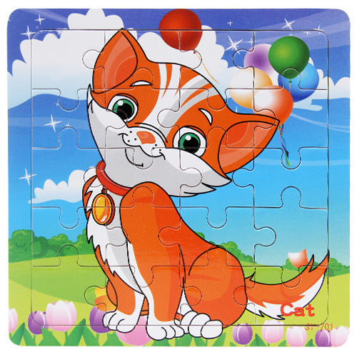 Wooden Animal Puzzle - Farm Animal Jigsaw Learning Toy for Toddlers